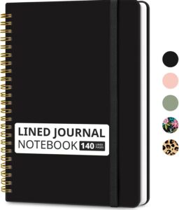 Taja Lined Spiral Notebook for Work, 5.7"x7.9" Spiral Journal College Ruled