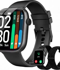Smart Watch for Women Men, Answer/Make Call, 1.83"HD Touchscreen, 2 Bands